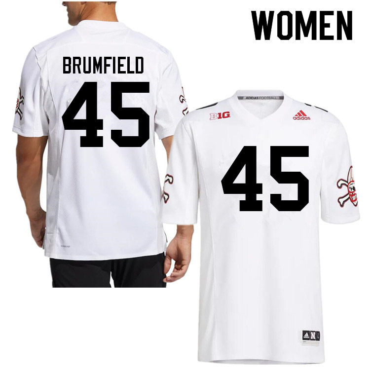 Women #45 Kyan Brumfield Nebraska Cornhuskers College Football Jerseys Sale-Strategy - Click Image to Close
